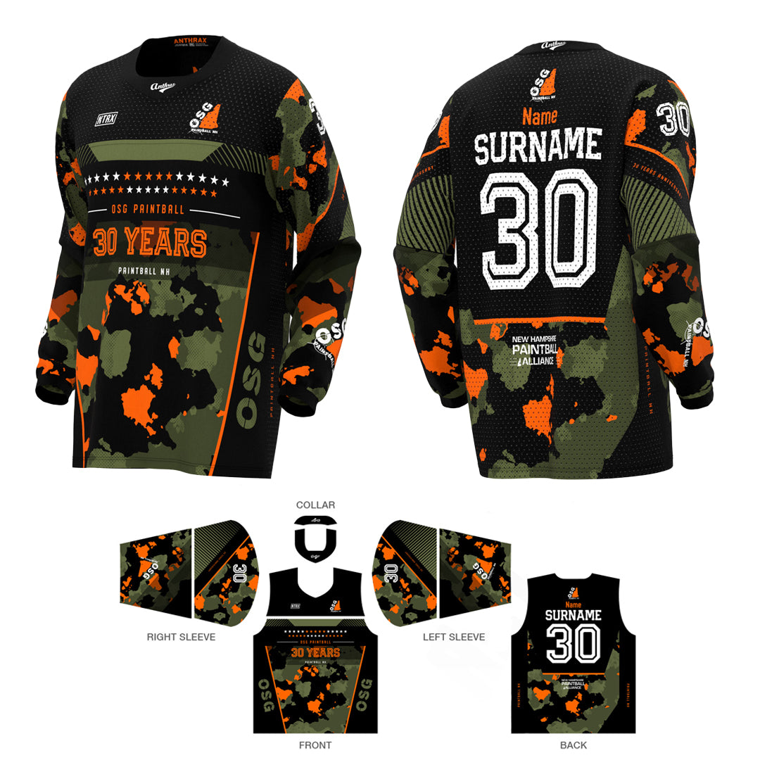 OSG Paintball 30th Anniversary Jersey Green/Orange