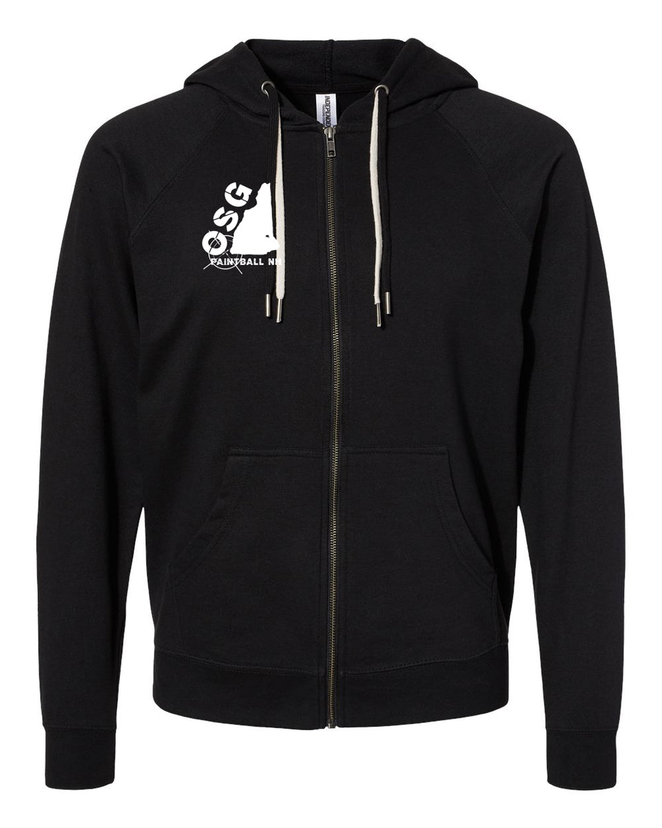OSG Full Zip Lightweight Hoodie Black OSG Paintball